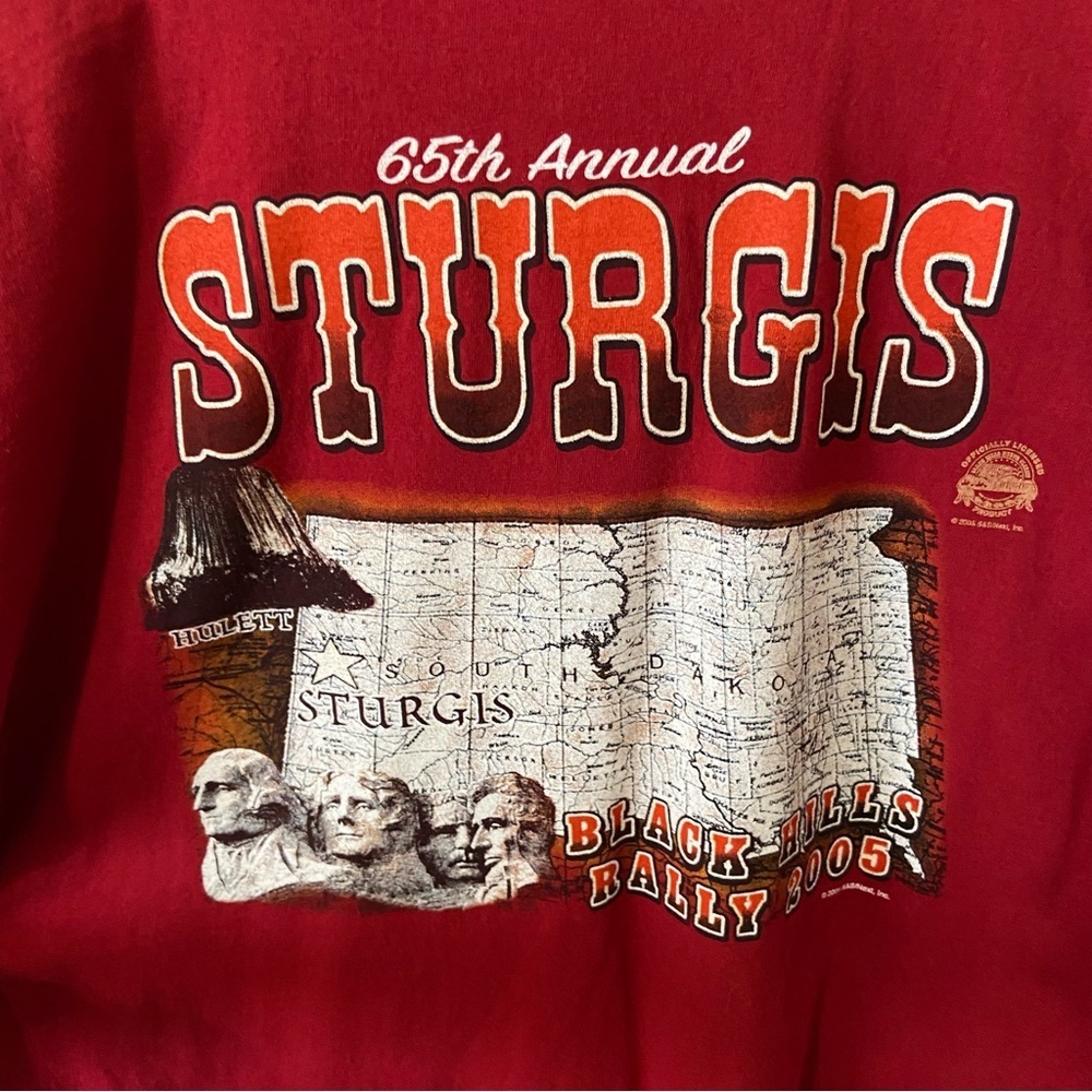 Vintage 2005 Sturgis biker rally graphic T-shirt men’s XL Eagle black hills - Picture 3 of 7